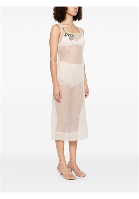 Blush beige crystal embellishment square-neck dress Simone Rocha - women SIMONE ROCHA | 7406B0069ND